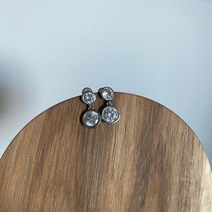 Silver Drop Stud Earring